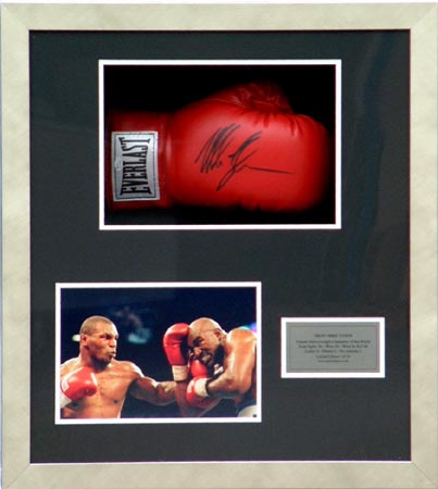 Unbranded Mike Tyson signed glove presentation