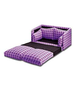 Milan Purple Check Sofabed