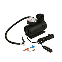 Ideal for blowing up tyres or inflating footballs and air beds. Operates from a 12V cigarette