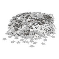 mini silver metallic star confetti