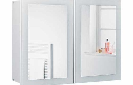 A contemporary and stylish bathroom cabinet featuring a double mirrored front. ideal for storing away cleaning goods. toilet rolls and personal care products. Material: wood effect. 2 doors. Includes 1 adjustable shelf. Complete with fixtures and fit