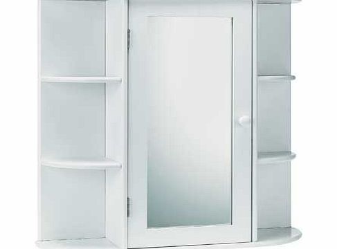 Unbranded Mirrored Bathroom Cabinet with Shelves - White