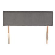 Unbranded Mittal Headboard, Charcoal Faux Suede, Double