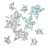 mixed silver holographic star confetti