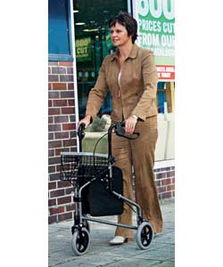 Lightweight adjustable 3 wheeled rollator. Ideal for indoor and outdoor use. Easy grip handles and l