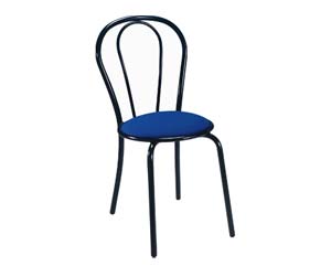 Mediterranean inspired bistro chair. Designed for indoor use. Stylish balloon back design. Cushioned