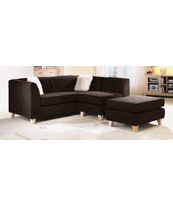 Monaco Large Sofa and Chair with Free Footstool - Chocolate