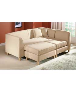 Monaco Large Sofa and Chair with Free Footstool - Natural