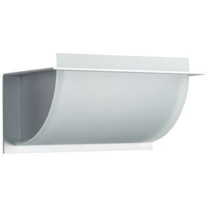 An uplighter wall wash light in acid-etched glass