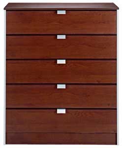 Monza 5 Wide Drawer Chest - Chocolate