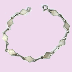 Mother of Pearl Diamond Link Bracelet