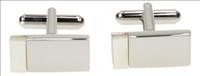 Unbranded Mother of Pearl Offset Rectangle Cab Cufflinks