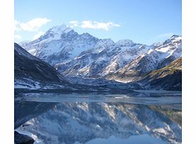 Travel by road to Mount Cook, Australasias highest mountain, through the spectacular scenery of the Canterbury Plains, the foothills of the Southern Alps and the MacKenzie Basin.