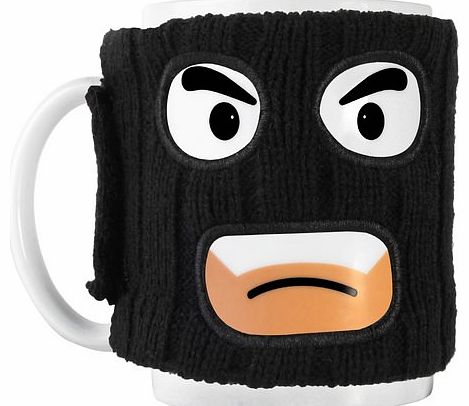 Mugga - Cup and Mug Warmer Mugga is a novelty cup and mug warmer that looks like a balaclava! The mug is dishwasher safe and measures around 11 cm x 9.8 cm x 7.7 cm. It is made of quality ceramic and makes a superb quirky gift for men. Remove the bal
