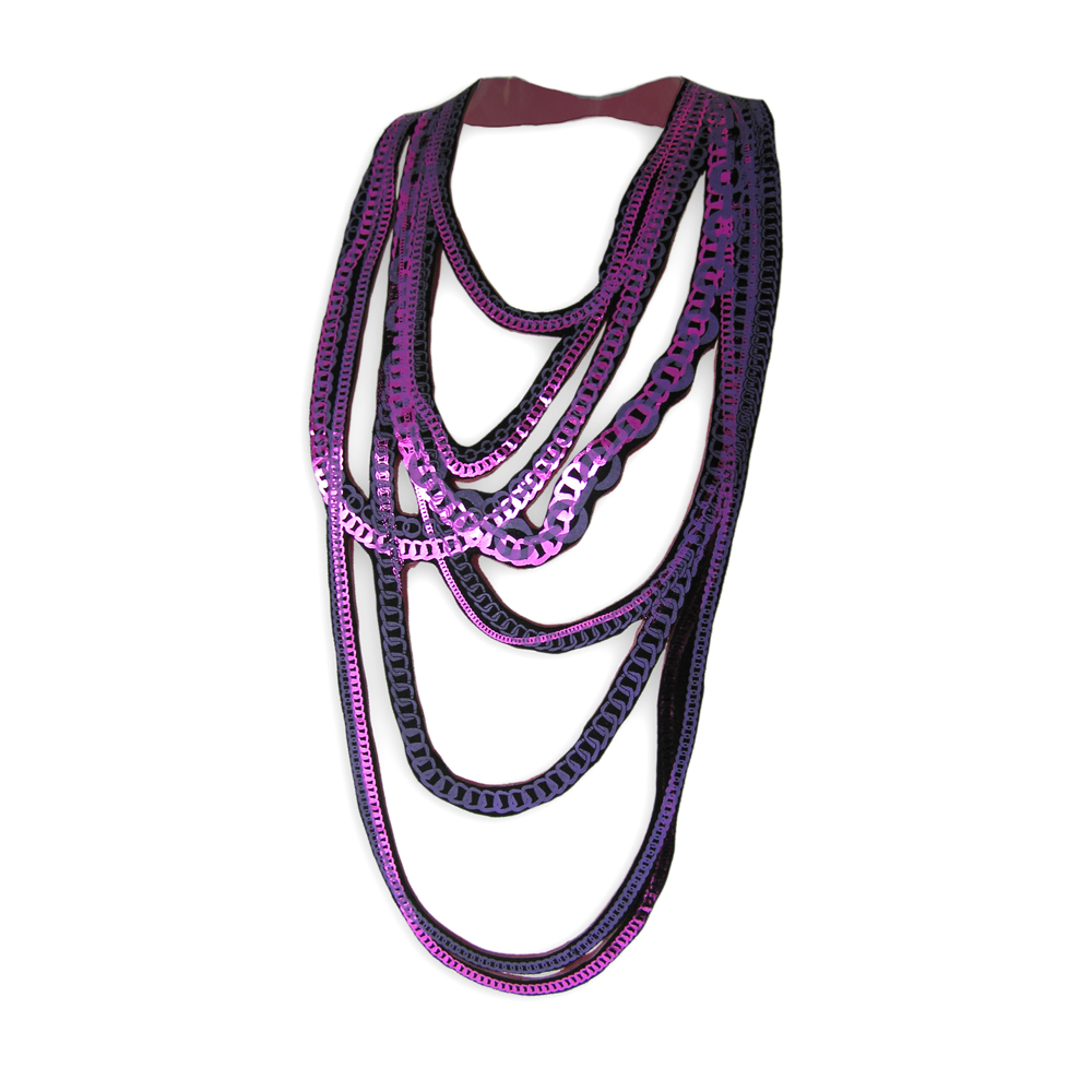 Unbranded Multi Chains Necklace-Purple/Fuchsia