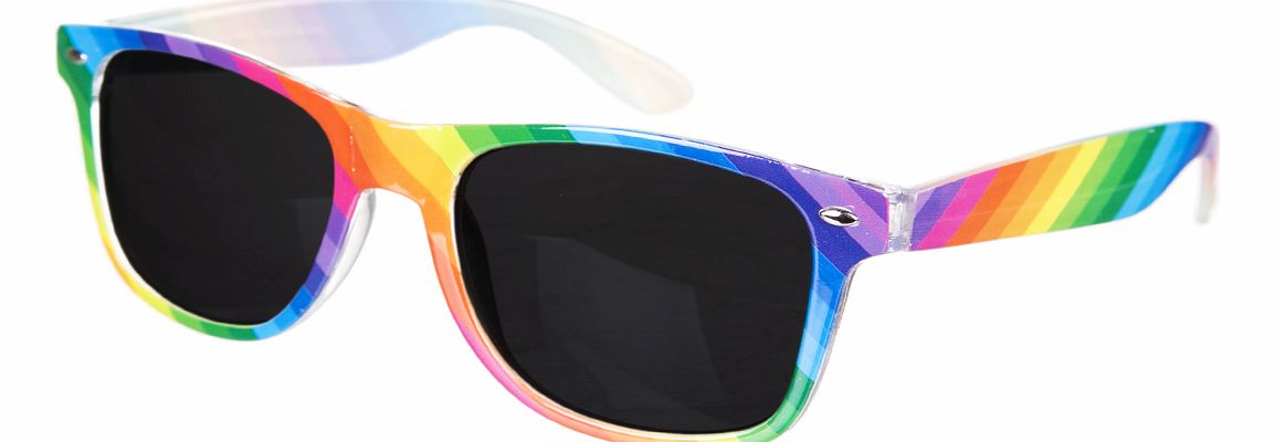 Unbranded Multi Color Rainbow Wayfarer zonnebril
