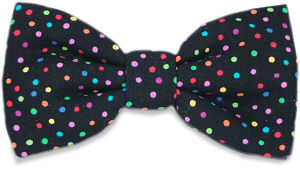 Unbranded Multi-Coloured Small Dots Black Bow Tie