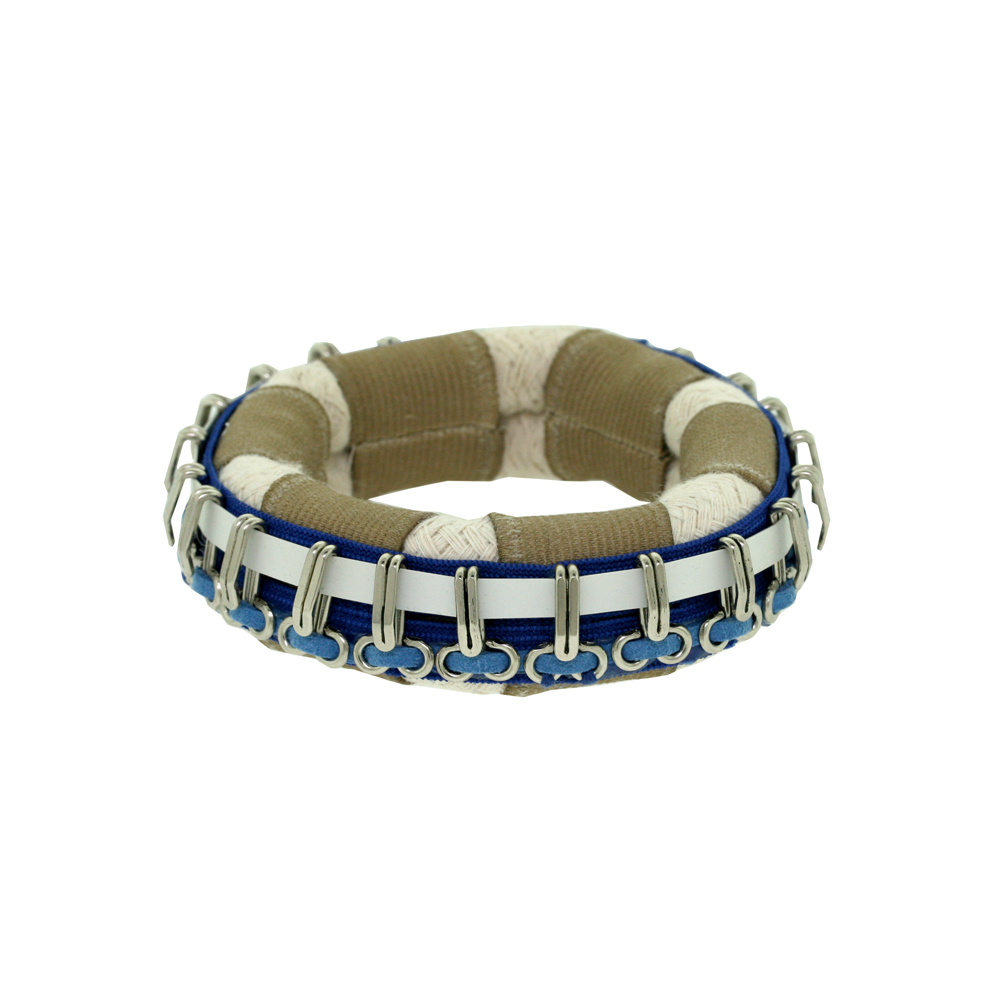 Unbranded Multiple Clips Rope and Elastic Bangle-Blue/