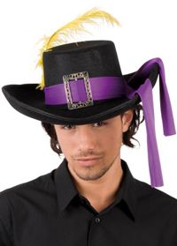 Unbranded Musketeer Hat - Black Felt with Feather