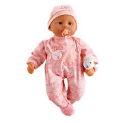 This My First Baby Annabel uddly doll comes in a romper suit with a matching hat, a dummy and a shee