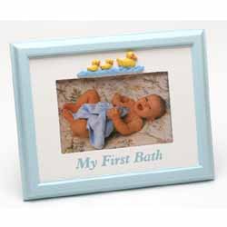 Splish Splash he was taking a bath...Capture your babys first bath in this adorable frame