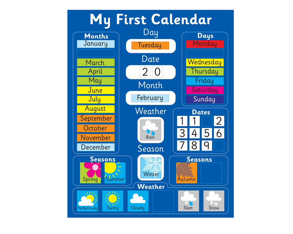 Bright and easy to use, this magnetic calendar is a lovely way to teach your child numbers, days and