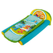 This fully portable childrens inflatable bed features In The Night Garden. An all in one sleepover s