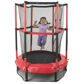 First trampoline and enclosure for sure fire jumping fun! With toggle fixing for easy home