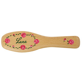 Unbranded Named Hairbrush - Fuchsia Roses