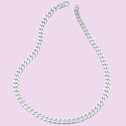 Rugged silver narrow link necklace.Length 51cm  925 Sterling Silver
