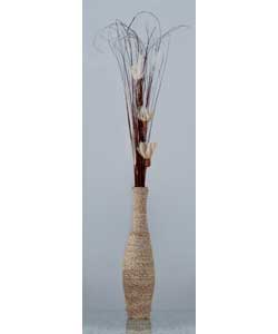 Unbranded Natural Rattan Vase with Brown Twigs