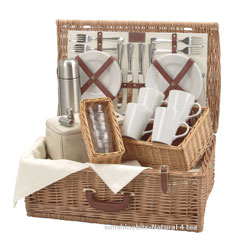 Unbranded Natural Tea Lovers Picnic Basket-6 Person
