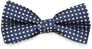 Unbranded Navy Blue White Dots Bow Tie