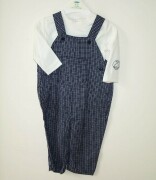 Ex-mothercare navy check dungarees in lovely soft