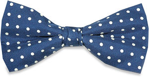 Unbranded Navy White Dots Silk Bow Tie