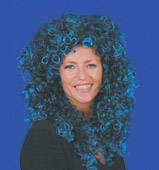 Neon Curly wig, blue