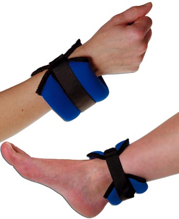 For ankle and wrist, comes with Velcro bands for tight fit