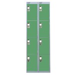 Nest Of Two 3-Door Lockers-Grey With Green Doors