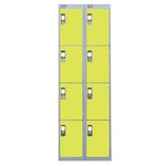 Nest Of Two 3-Door Lockers-Grey With Yellow Doors