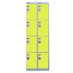 Nest Of Two 6-Door Lockers-Grey With Yellow Doors