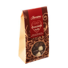 A delicious mix of Thorntons milk chocolate pecans, dark almonds and white chocolate hazelnuts.