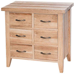 Unbranded New Court Solid Oak 6 Drawer Chest