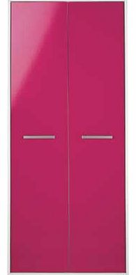 Combining a gloss finish. clean lines and sleek metal handles. the New Sywell range is sure to bring any bedroom up to date. The perfect home for your clothing collection. this stunning and vibrant pink gloss and white two door wardrobe would look gr