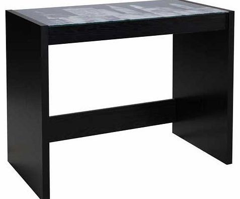 Enjoy the skyline of New York whilst you work with this New York Office Desk. This black desk with a glass print top is packed flat for easy home assembly. Part of the New York collection Wood effect desk. Maximum screen weight desk will hold 20kg. S