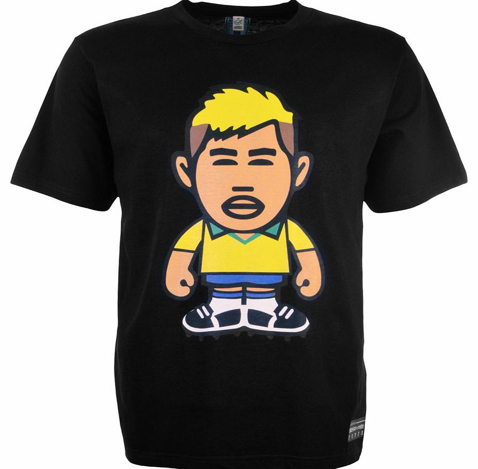 Neymar T-Shirt BlackAs part of our new 9T Minutes range, this T-shirt features the best of The Beautiful Game from the past and present with a Japanese vinyl toy twist.