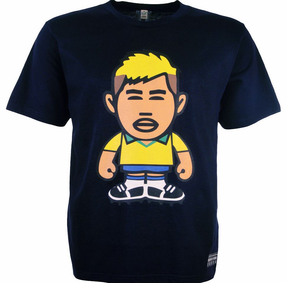 Neymar T-Shirt NavyAs part of our new 9T Minutes range, this T-shirt features the best of The Beautiful Game from the past and present with a Japanese vinyl toy twist.