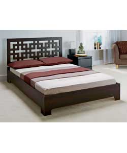 Nia Chocolate Double Bed with Comfort Mattress