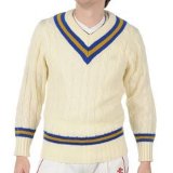 Nicolls Cricket Sweater Royal/Gold Youths
