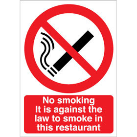 Unbranded No Smoking Restaurant Sign