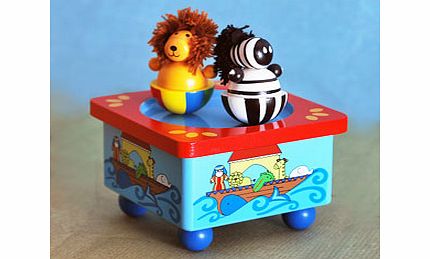 This brightly coloured handcrafted Noahs Ark Wooden Music Box would make the perfect gift for a new baby or small child  the subtle sounds will make baby drift off to sleep while a small child will love to watch the Lion and Zebra dance to the music